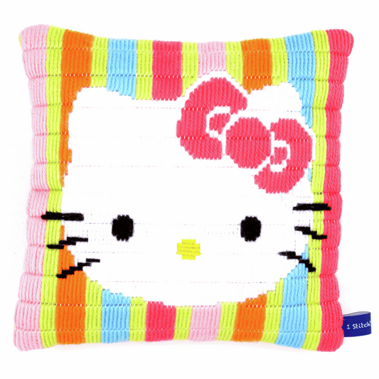 Vervaco Long Stitch Cushion Kit - Striped Hello Kitty