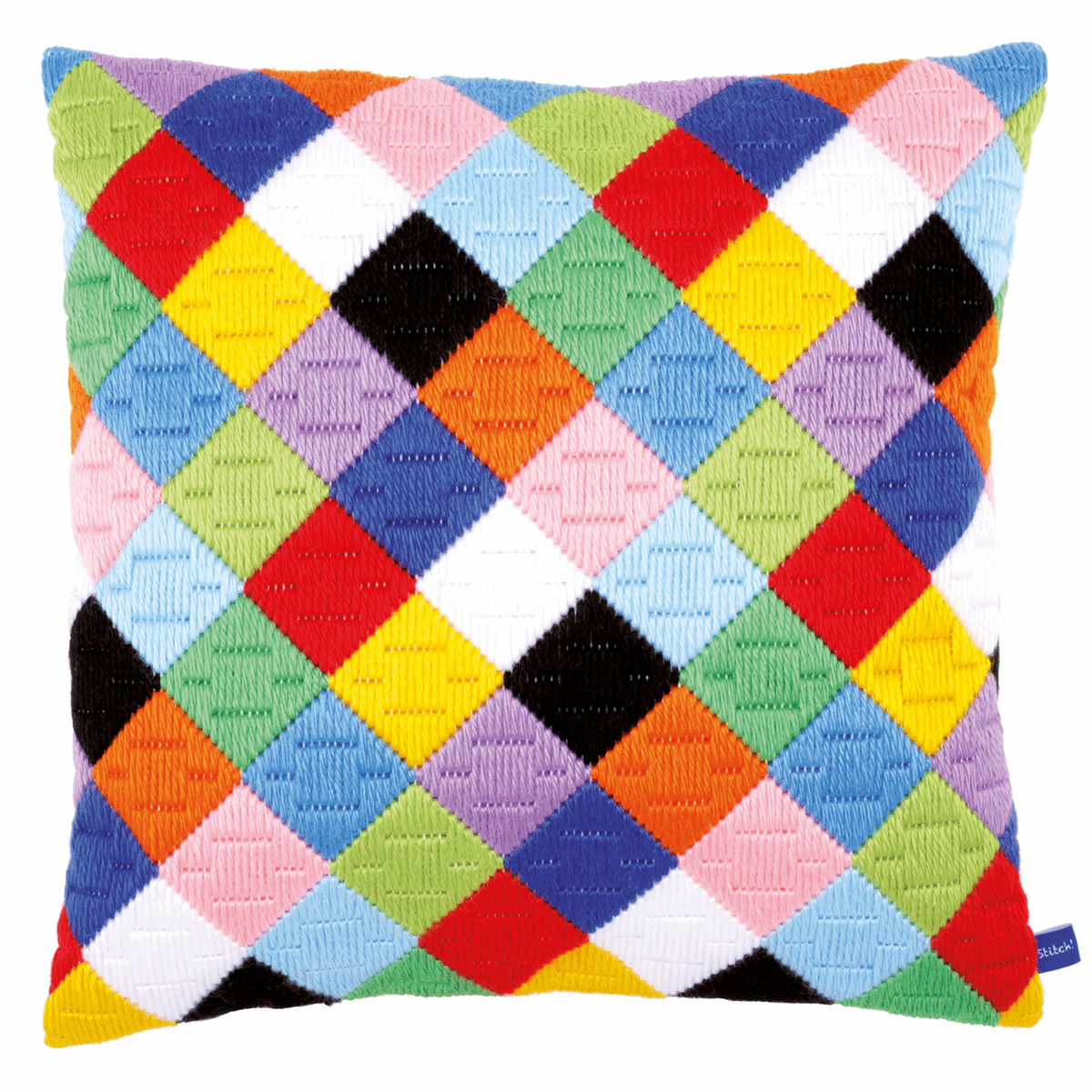 Vervaco Long Stitch Cushion Kit - Colourful Diamonds