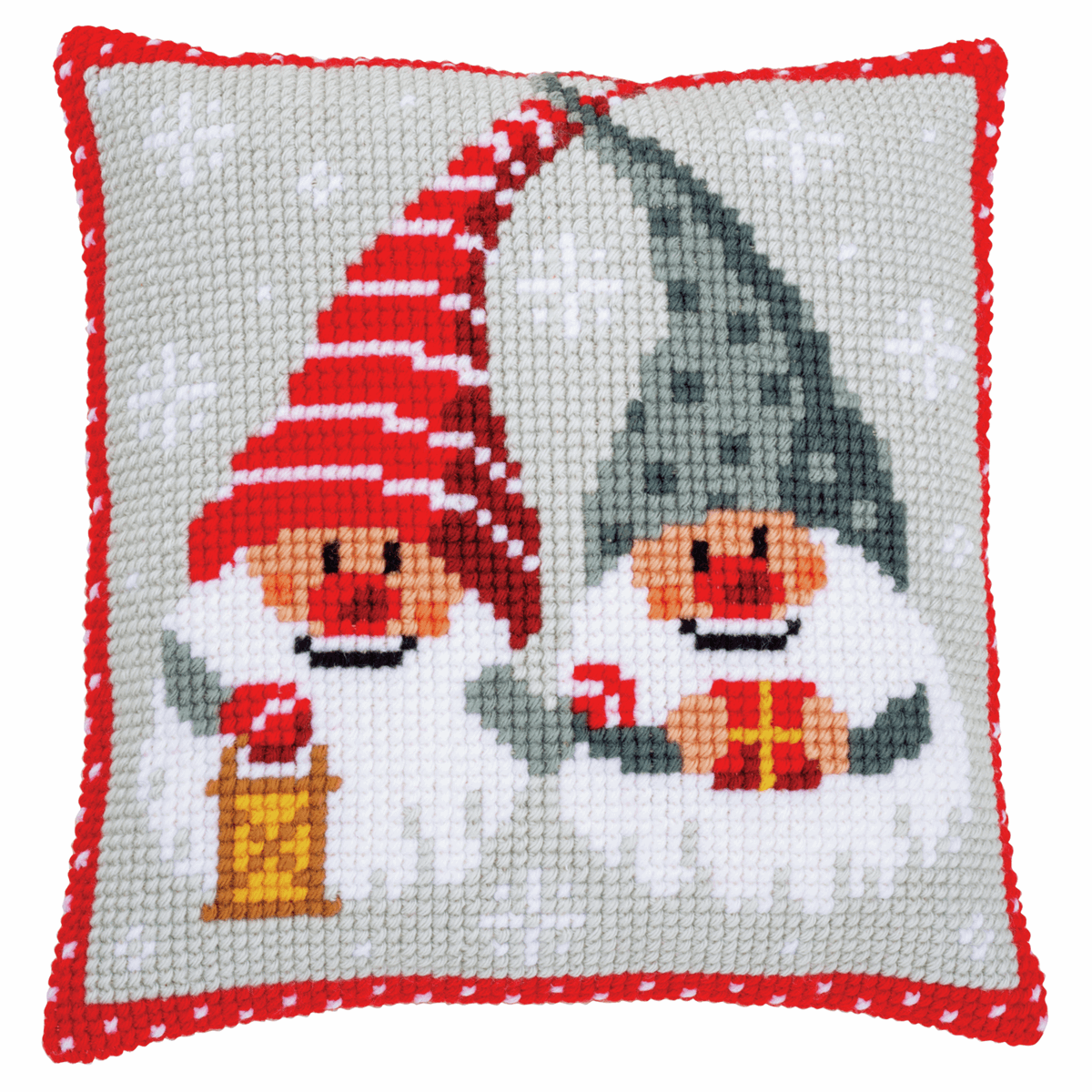 Cross Stitch Cushion Kit - Christmas Gnomes