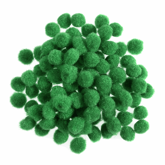 Trimits Green Pom Poms - 7mm (Pack of 100)