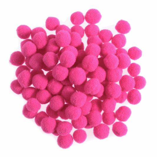Trimits Bright Pink Pom Poms - 7mm (Pack of 100)