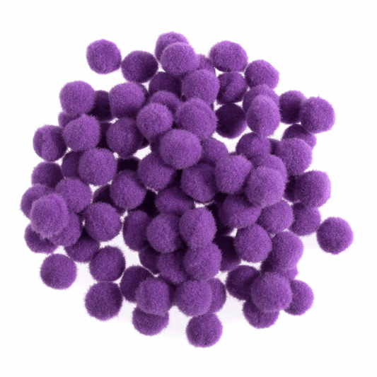 Trimits Purple Pom Poms - 7mm (Pack of 100)