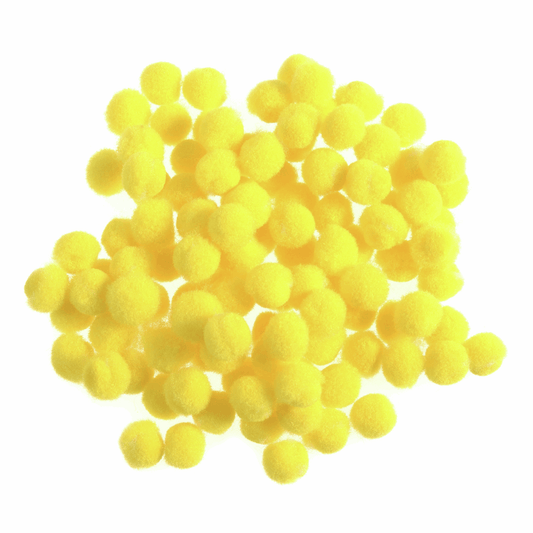 Trimits Yellow Pom Poms - 7mm (Pack of 100)