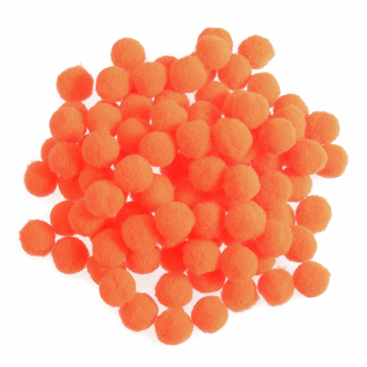 Trimits Orange Pom Poms - 7mm (Pack of 100)