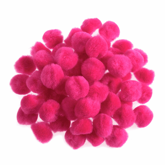 Trimits Bright Pink Pom Poms - 13mm (Pack of 100)