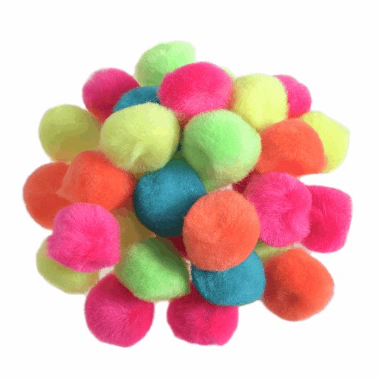 Trimits Neon Pom Poms - 25mm (Assorted Pack of 100)