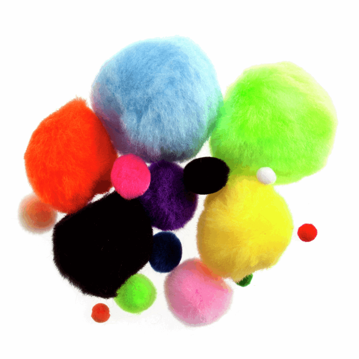Trimits Bright Mixed Colour & Size Pom Poms (Pack of 100)