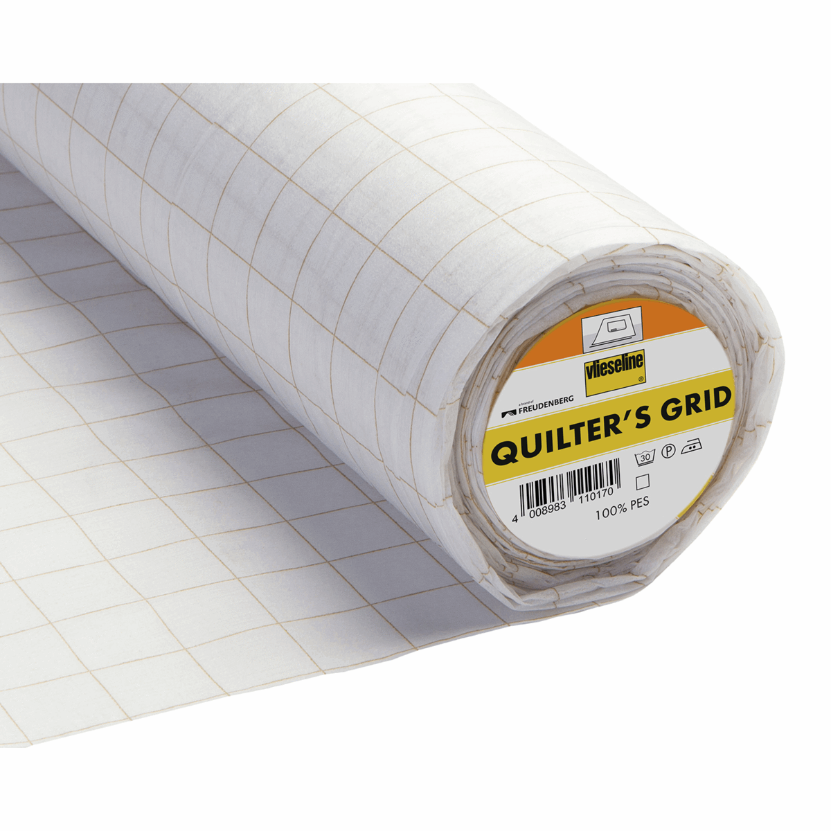 Vlieseline White Quilter's Iron-on Interlining Grid - 15m x 90cm (Full Roll)