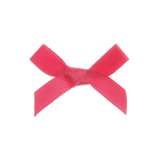 Shocking Pink Mini Satin Bow - 3mm (Pack of 100)