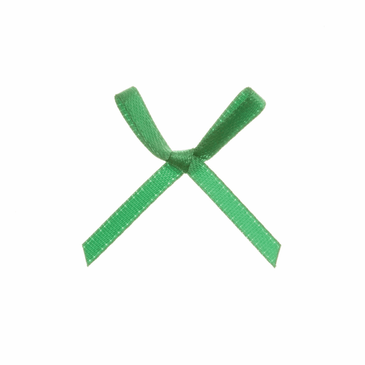 Emerald Mini Satin Bow - 3mm (Pack of 100)