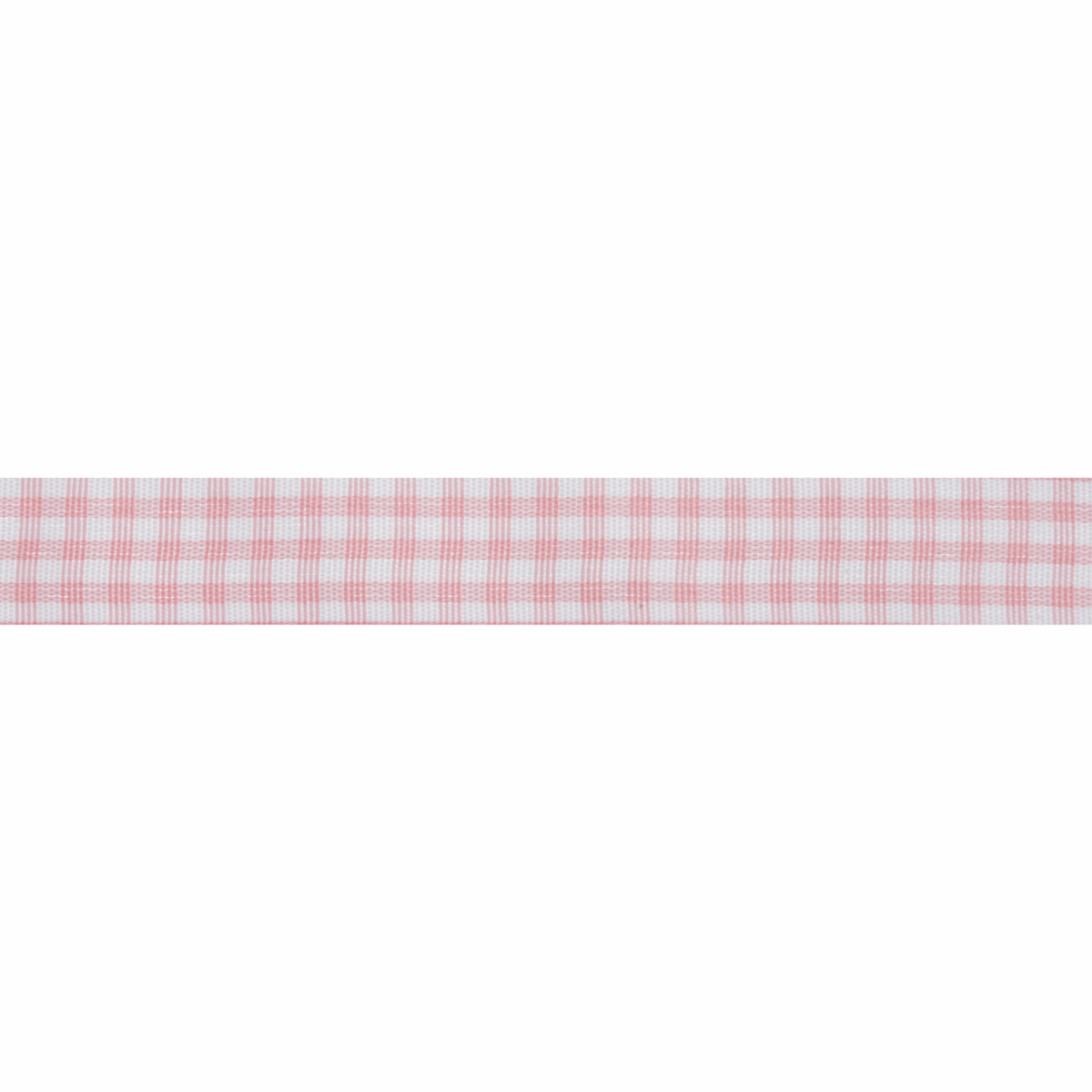 Bowtique Pink Gingham Polyester Ribbon - 5m x 15mm Roll