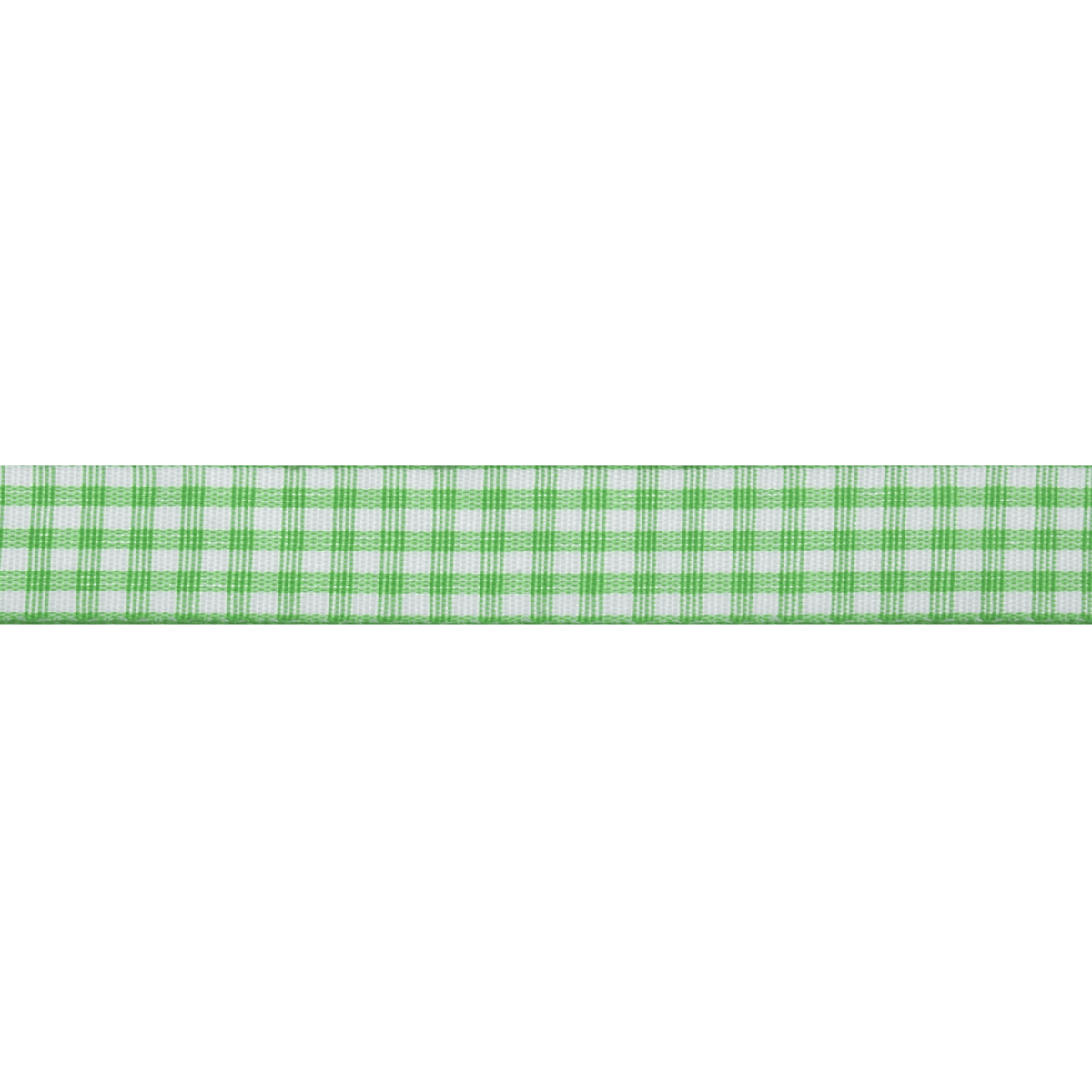 Bowtique Green Gingham Polyester Ribbon - 5m x 15mm Roll