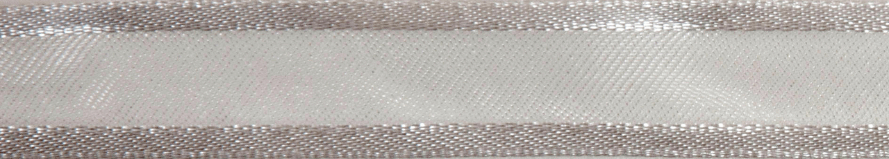 Silver Organdie with Satin Edge Ribbon - 4m x 38mm