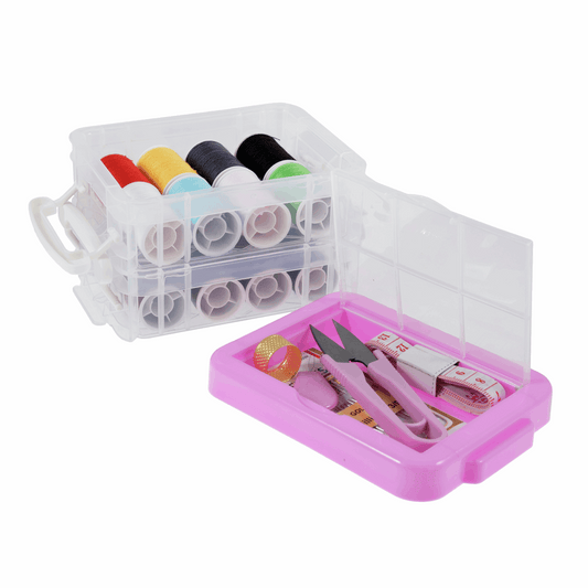 2 Tier Sewing Box Kit (includes 16 reels of thread)