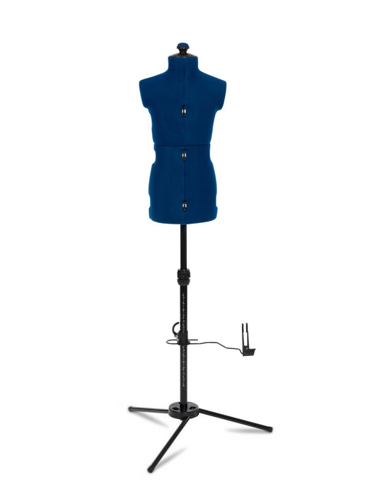 Adjustoform Junior Dressform (blue) - Adjustable dress form with metal stand (child sized 8 part body with 12 adjusters) Made in the UK