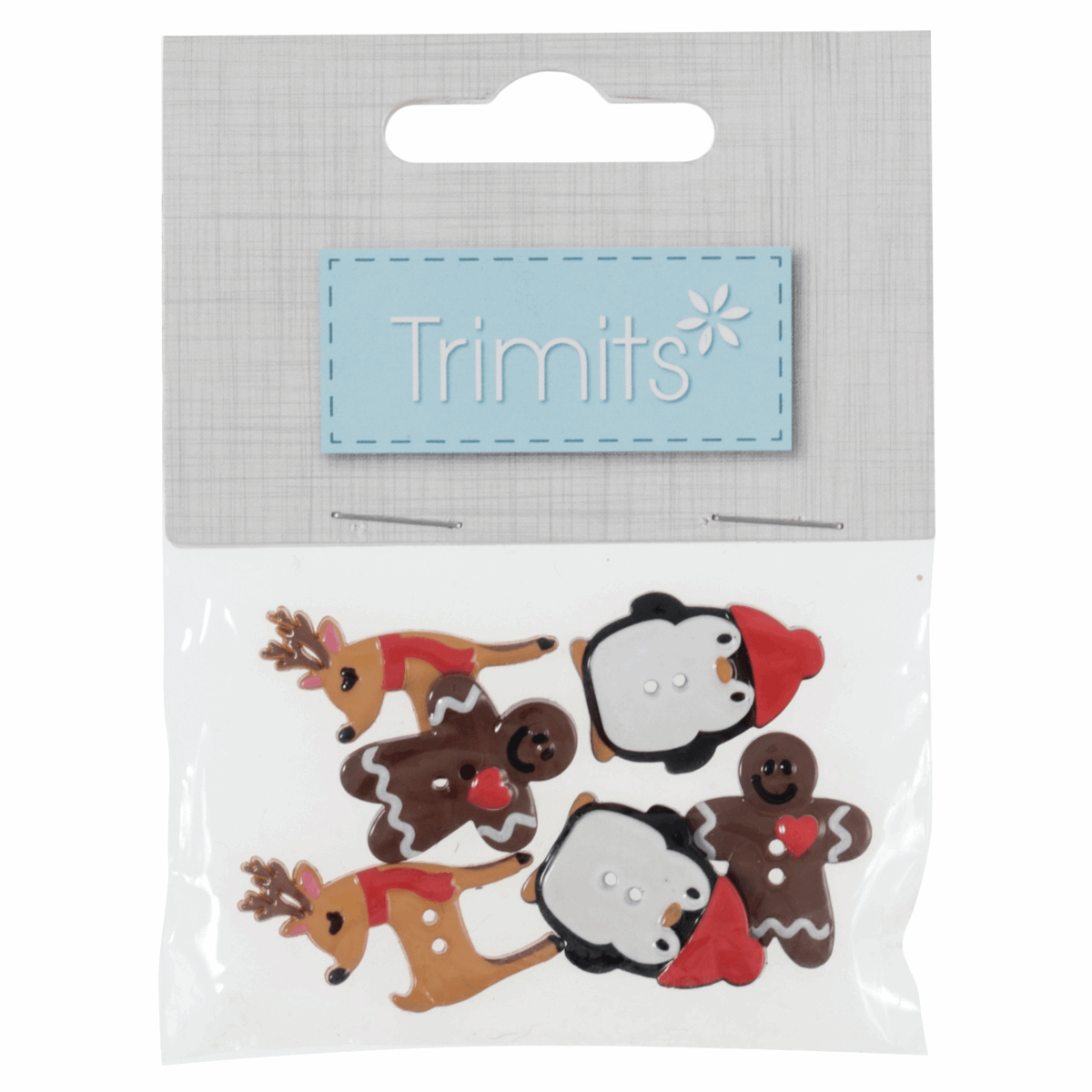 Trimits Assorted Christmas Buttons (Pack of 6)