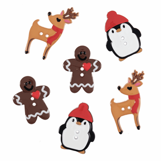 Trimits Assorted Christmas Buttons (Pack of 6)