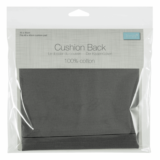 Trimits Grey Cushion Back with Zipper - 45 x 45cm (18 x 18in)