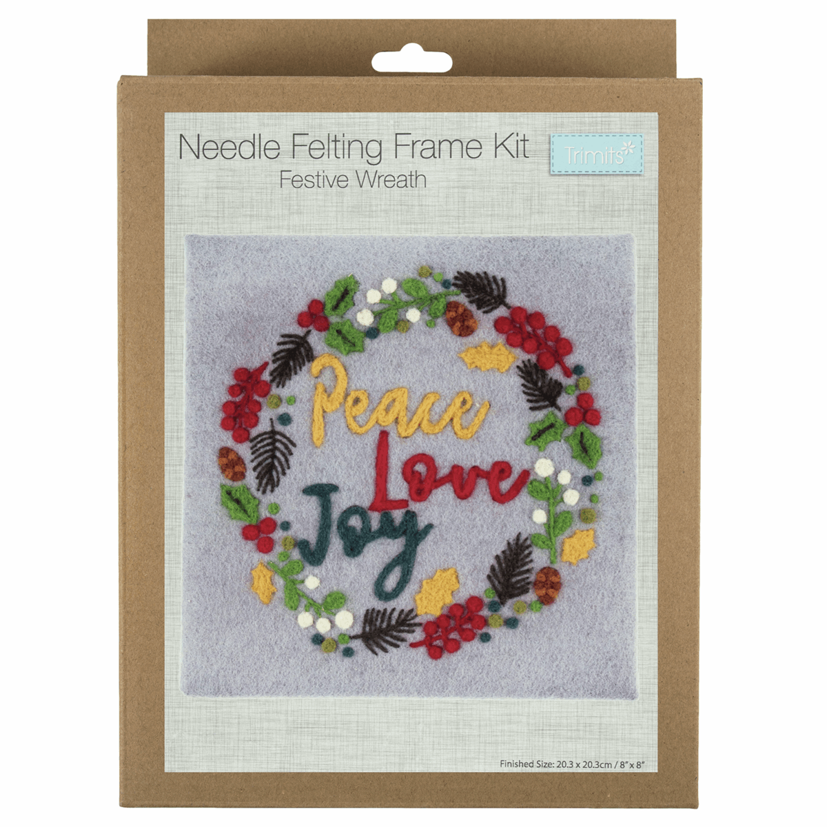 Trimits Needle Felting Kit with Frame - Festive Wreath