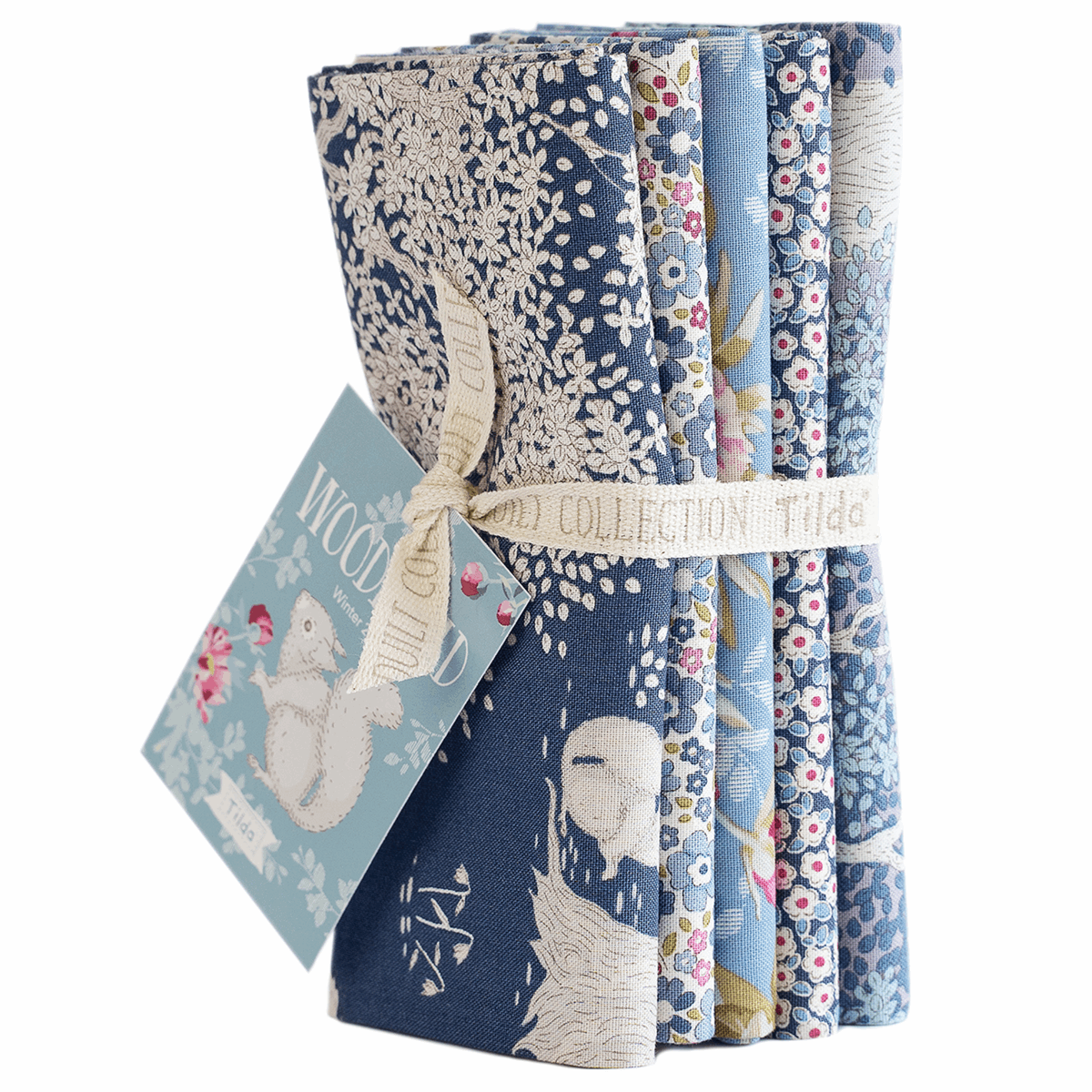 Tilda - Woodland Fat Quarter Bundle - 50 x 55cm - 5 Pieces - Blues