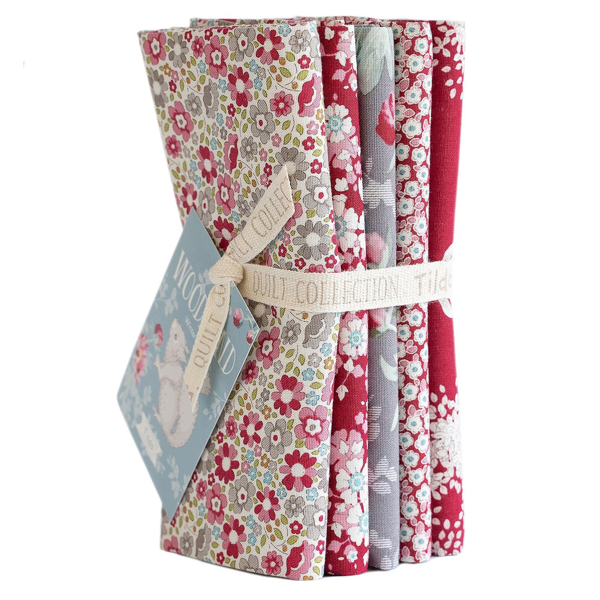 Tilda - Woodland Fat Quarter Bundle - 50 x 55cm - 5 Pieces - Red/Grey