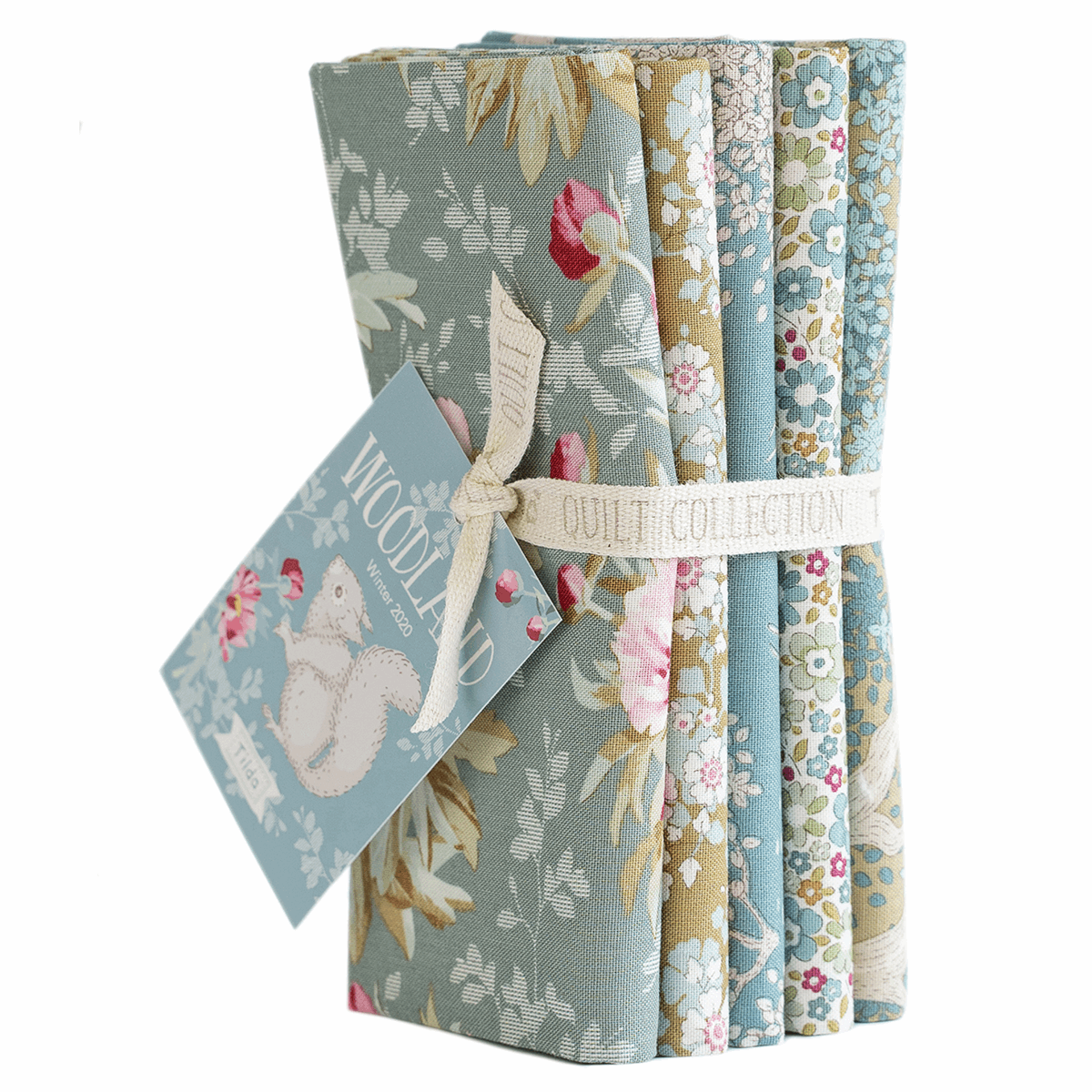 Tilda - Woodland Fat Quarter Bundle - 50 x 55cm - 5 Pieces - Green/Sage