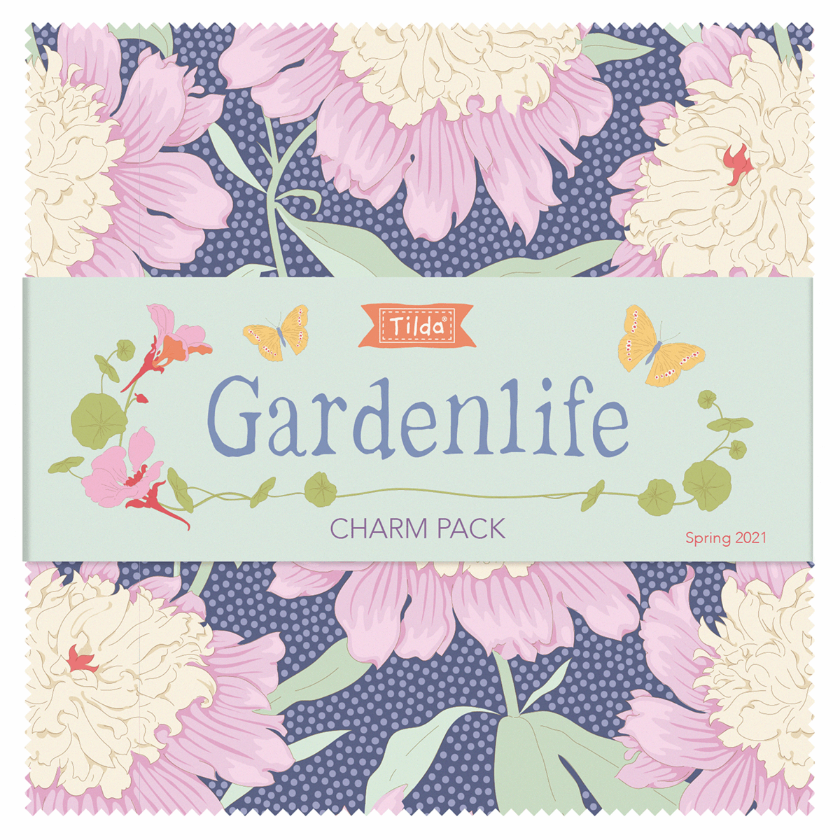 Tilda Gardenlife Charm Pack - 12.5 / 5in squares - 40 Pieces (20 designs)