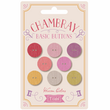 Tilda Chambray Fabric Buttons - Warm Colours 16mm (Pack of 8)