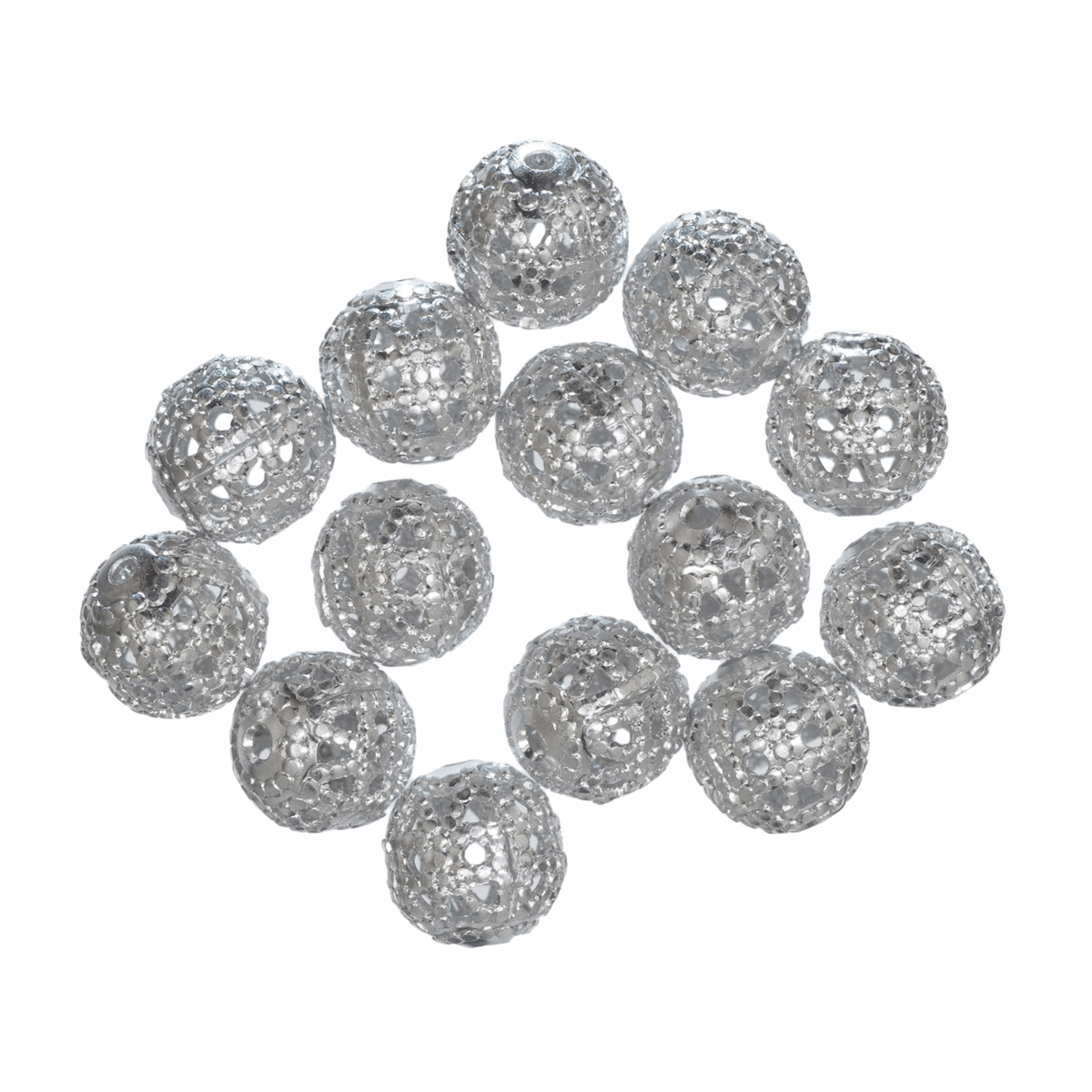 Trimits Deluxe Filigree Silver Plated Beads - 6mm (Pack of 14)