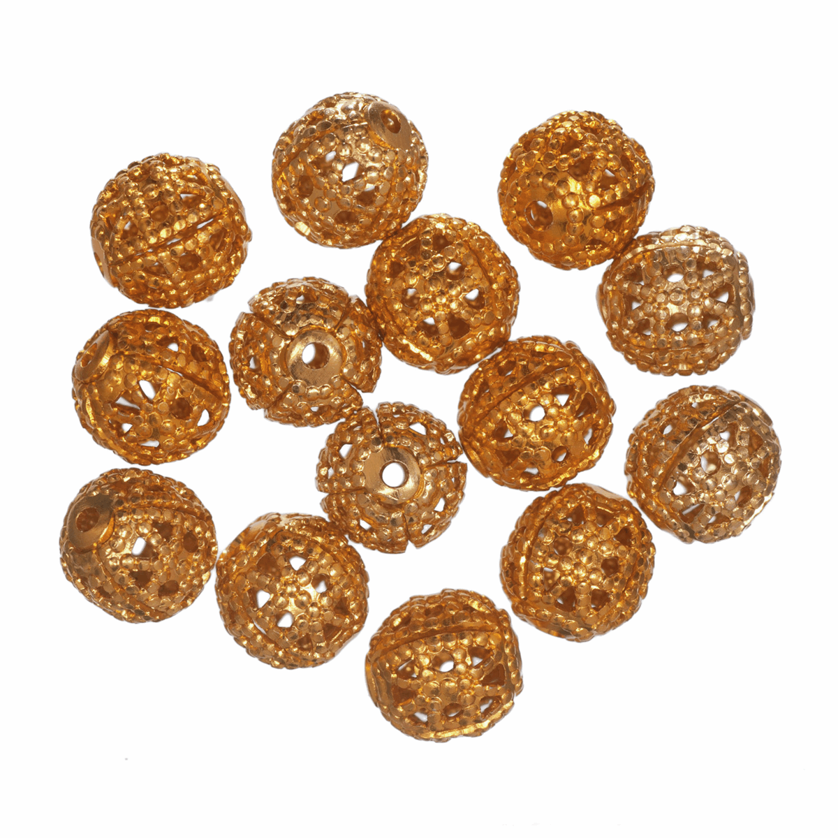 Trimits Deluxe Filigree Gold Plated Beads - 6mm (Pack of 14)