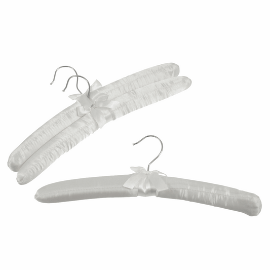Luxury Satin Padded Hangers - White (Pack of 3)