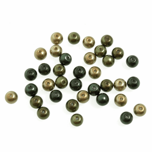 Trimits Green Mix Strung Glass Pearls - 20cm x 6mm