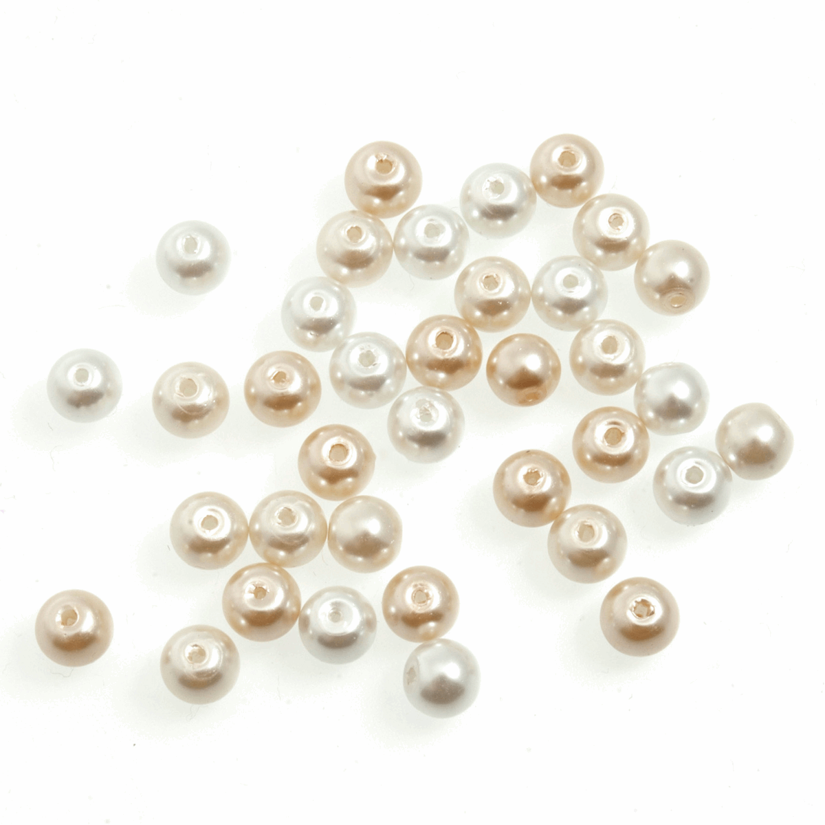 Trimits Cream Mix Strung Glass Pearls - 20cm x 6mm