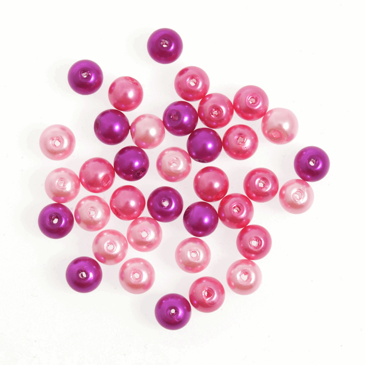 Trimits Pink Mix Strung Glass Pearls - 20cm x 6mm