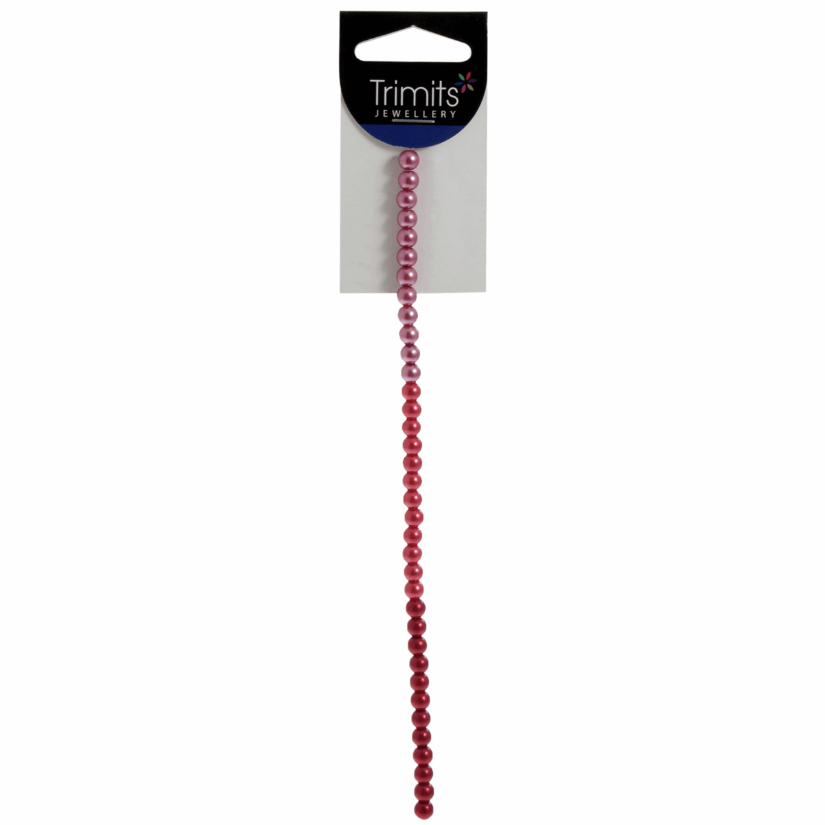 Trimits Red Mix Strung Glass Pearls - 20cm x 6mm