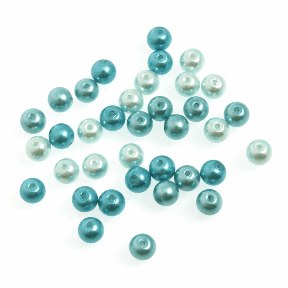 Trimits Blue Mix Strung Glass Pearls - 20cm x 6mm