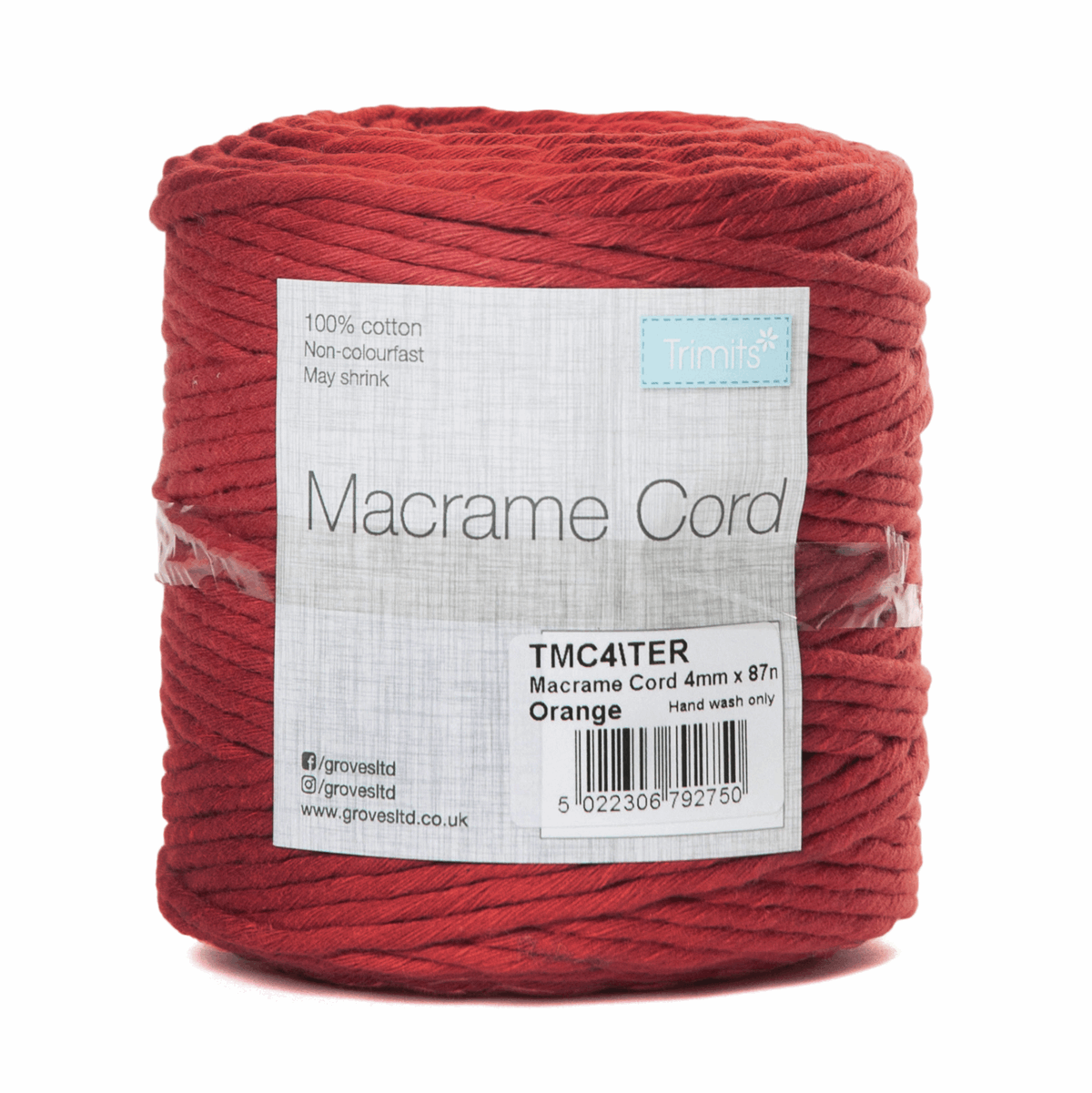 Teracotta Macrame Cord - 87m x 4mm