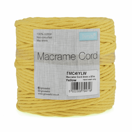 Yellow Macrame Cord - 87m x 4mm