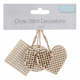 Trimits Cross Stitch Wooden Shape Decorations (Set of 3)