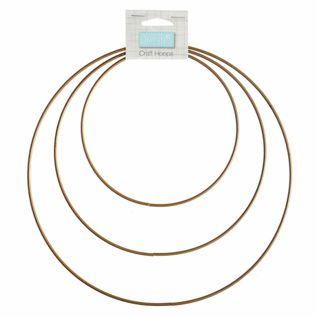 Trimits Gold Metal Wire Craft Hoops - 15-25cm (Set of 3 Sizes)