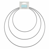 Trimits Silver Metal Wire Craft Hoops - 15-25cm (Set of 3 Sizes)