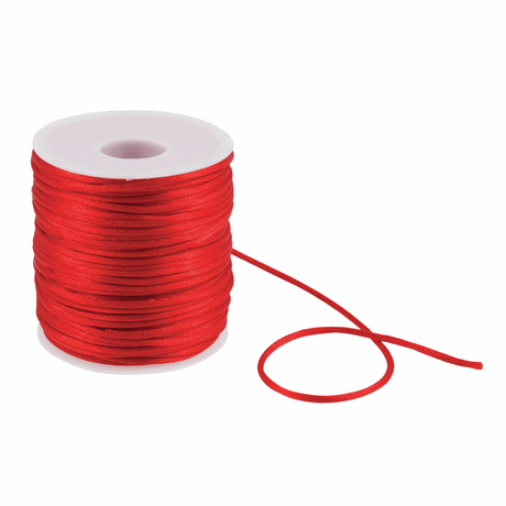 Trimits Red Polyester Satin Cord - 50m x 2mm