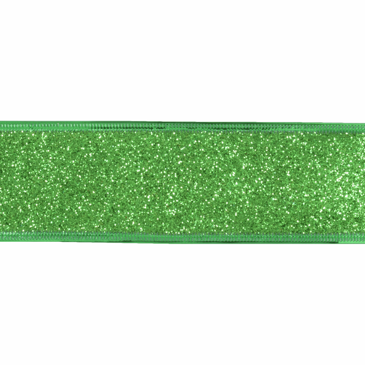 Green Glitter Ribbon - 10m x 63mm