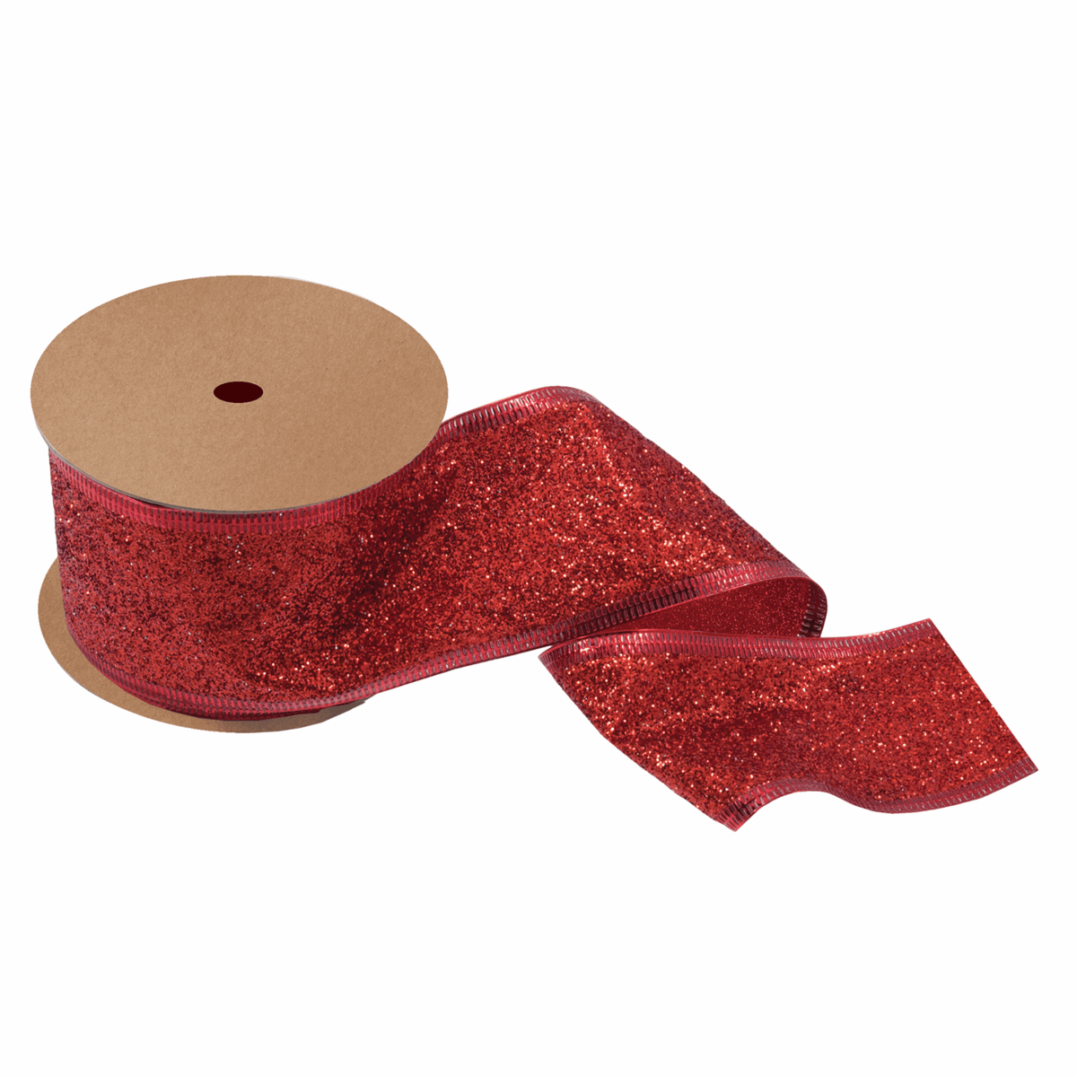 Red Glitter Ribbon - 10m x 63mm