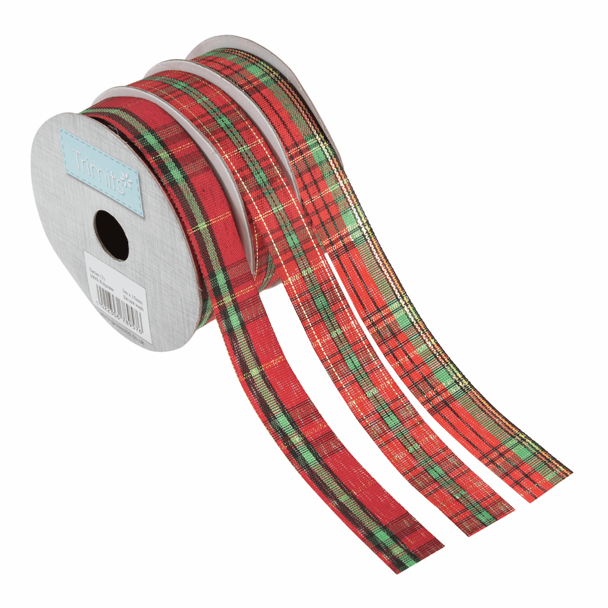 Trimits Tartan Ribbon Bundle - 3m x 15mm (3 Designs)