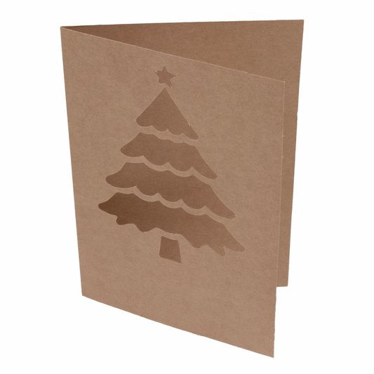 Trimits Kraft Christmas Tree Cards and Envelopes (Pack of 5)
