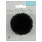 Trimits Faux Fur Super Fluffy Pom Pom - Black 6cm (Medium)