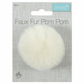 Trimits Faux Fur Super Fluffy Pom Pom - Cream 6cm (Medium)