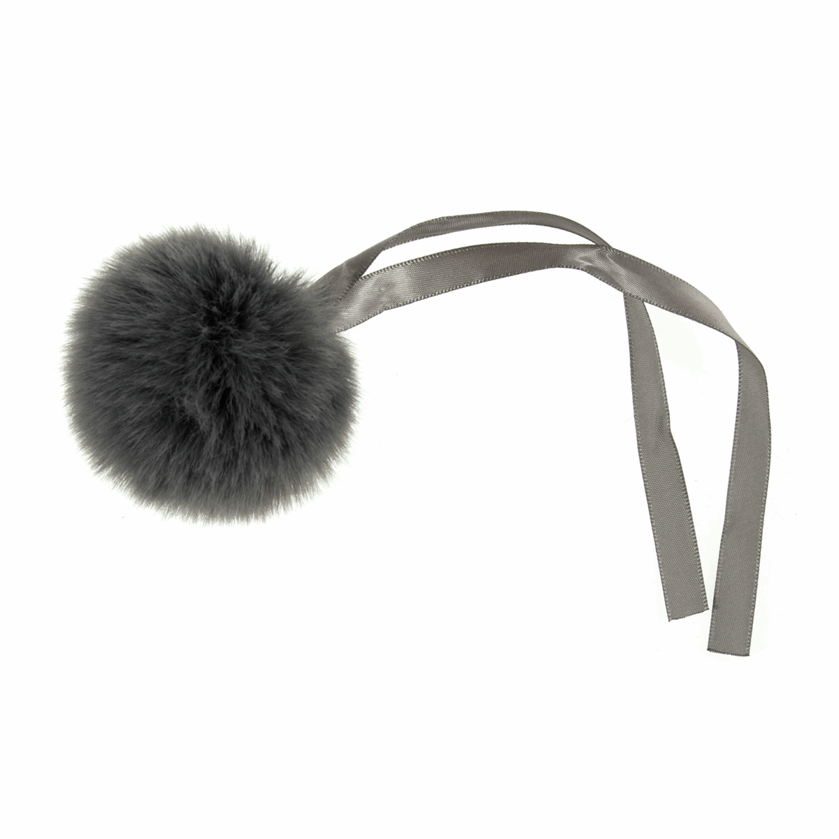 Trimits Faux Fur Super Fluffy Pom Pom - Grey 6cm (Medium)