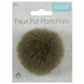 Trimits Faux Fur Super Fluffy Pom Pom - Khaki 6cm (Medium)
